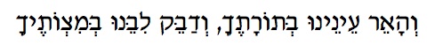 Eyes, Hearts, and Hands Hebrew text