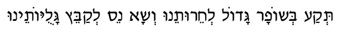 Freedom and Homecoming Hebrew text