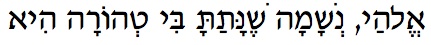 Oh Pure Soul Hebrew text