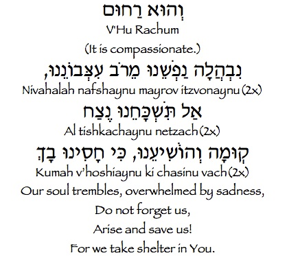 Medicine for Overwhelm (Tachanun) Hebrew text