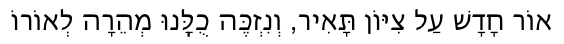 A New Light (Or Chadash) Hebrew text