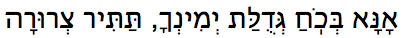 Ana b'choach in Hebrew