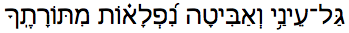 Unveil My Eyes in Hebrew
